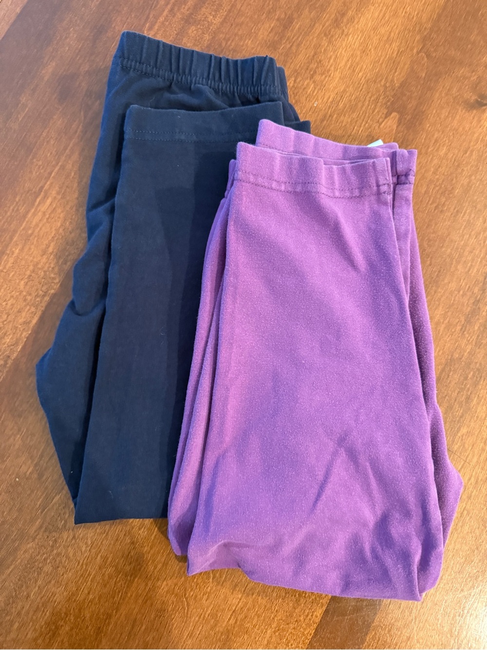 Hanna Andersson Girls' Knit Leggings - Black & Purple